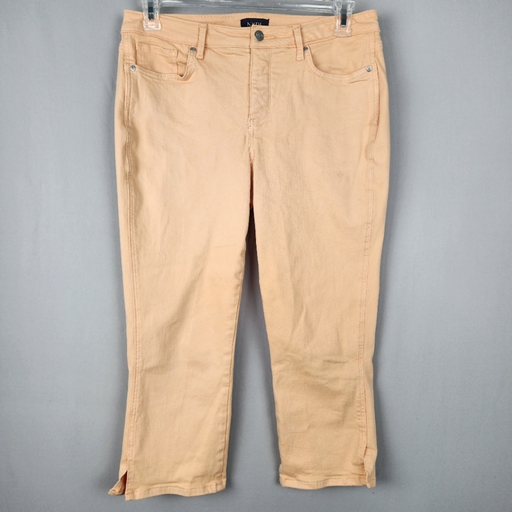 NYDJ Peach-Beige Cropped Ankle Jeans